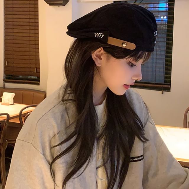 Flat Numerical Embroidered Cap