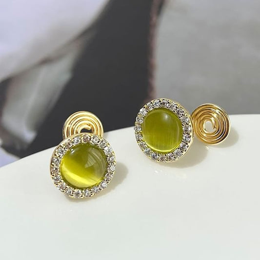 Stone Eye Alloy Cat Rhinestone Ear Cuff Faux