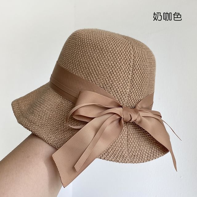 Hat Linen Cotton Ribbon Bucket