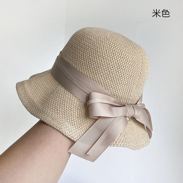 Hat Linen Cotton Ribbon Bucket