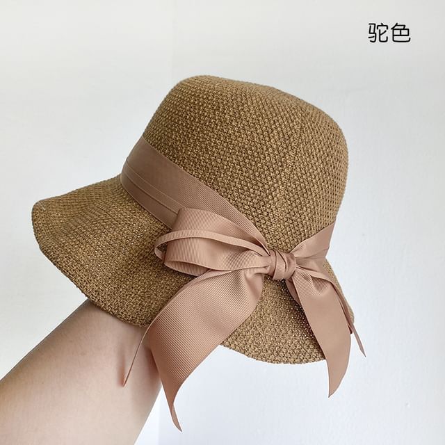 Hat Linen Cotton Ribbon Bucket