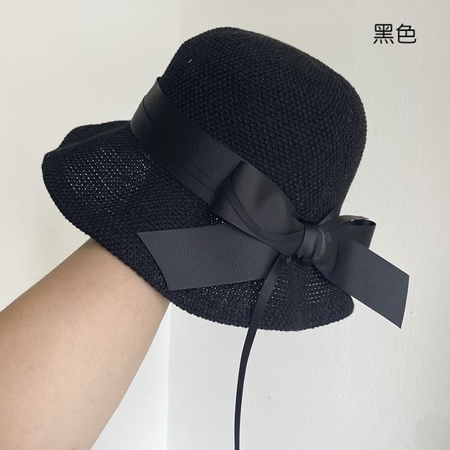 Hat Linen Cotton Ribbon Bucket