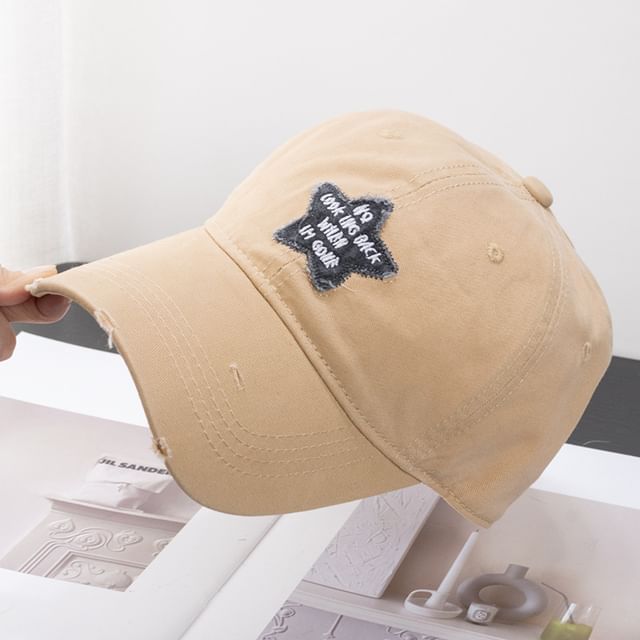Baseball Applique Star Cap Distressed