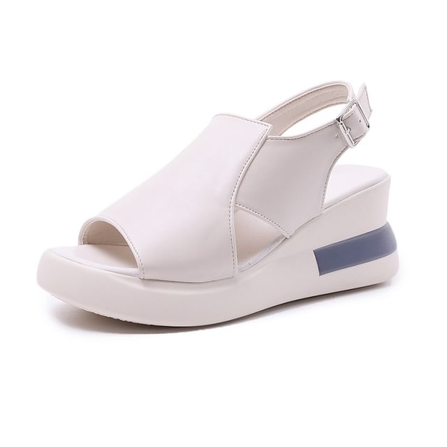 Platform Slingback Wedge Sandals