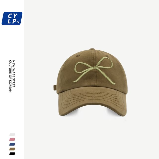 Cap Baseball Bow Embroidered