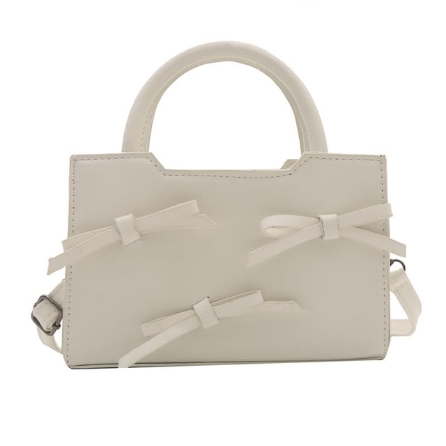 Ribbon Faux Leather Crossbody Bag