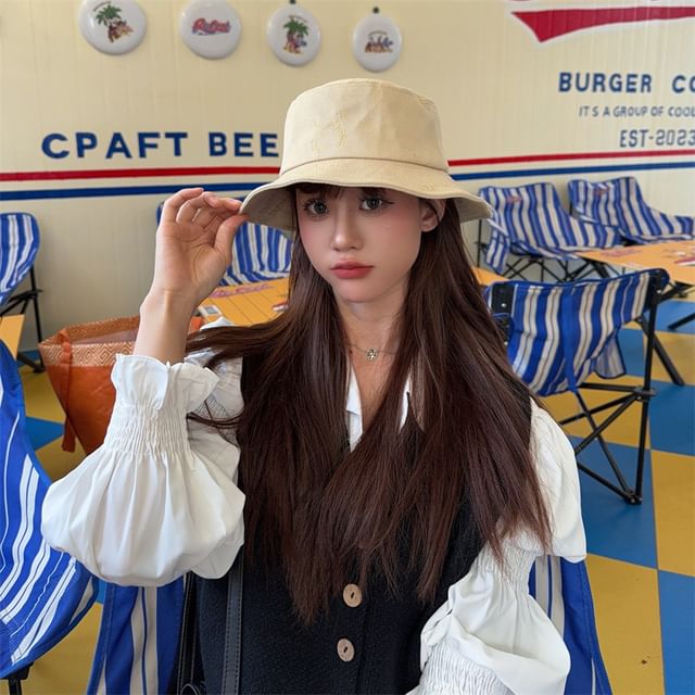 Hat Embroidered Bucket Cartoon