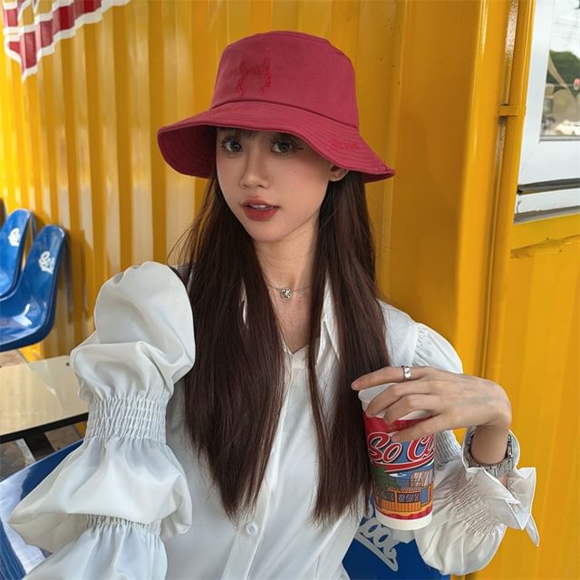 Hat Embroidered Bucket Cartoon