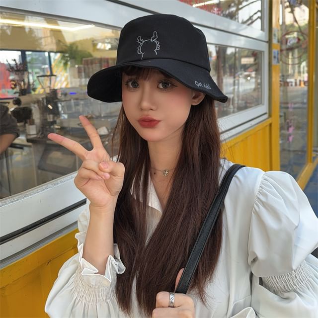 Hat Embroidered Bucket Cartoon