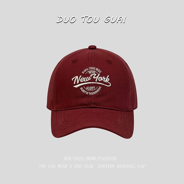 Cap Baseball Letter Embroidered