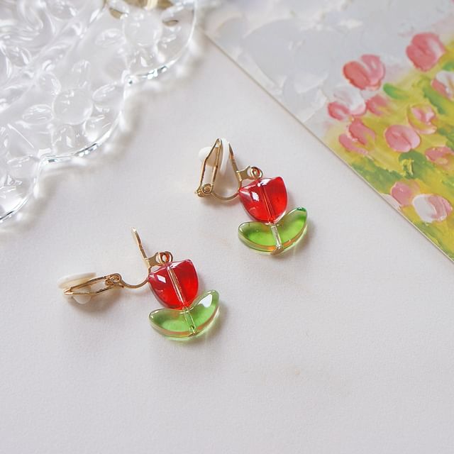 Tulip Earring Alloy Drop
