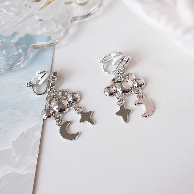 Star Dangle Alloy Cloud Earring Moon