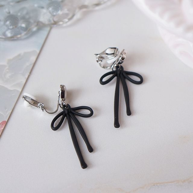 Heart Drop Bow Alloy Earring