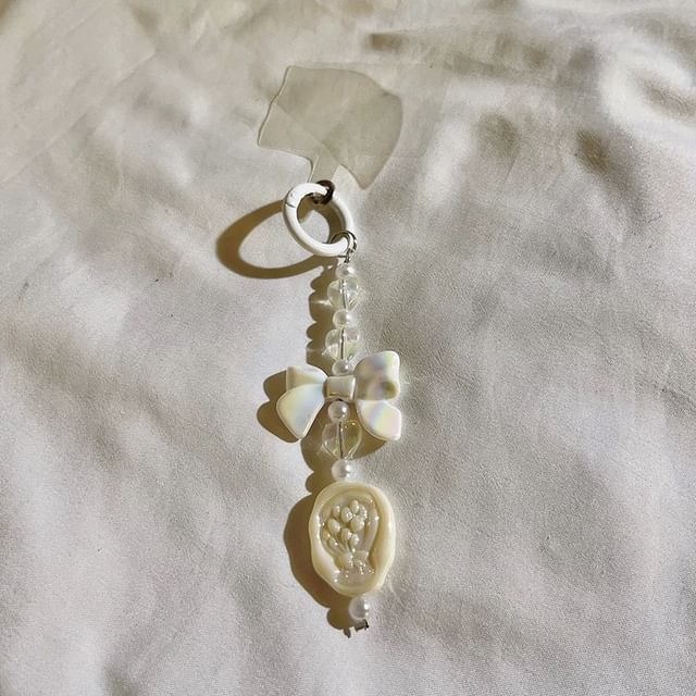 Resin Pad Charm with Phone Lanyard Bow