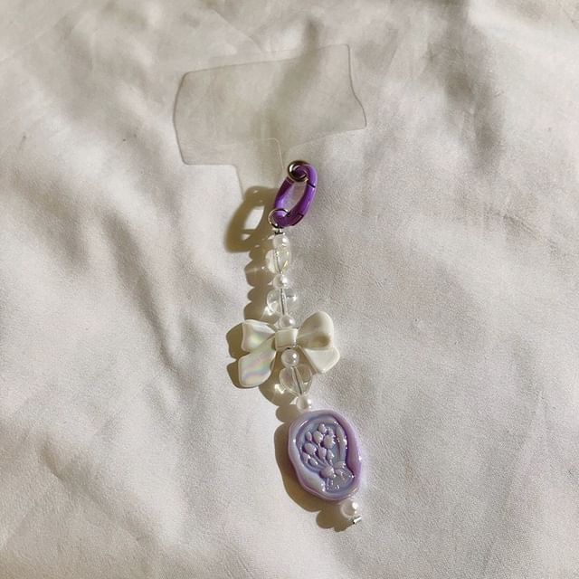 Resin Pad Charm with Phone Lanyard Bow
