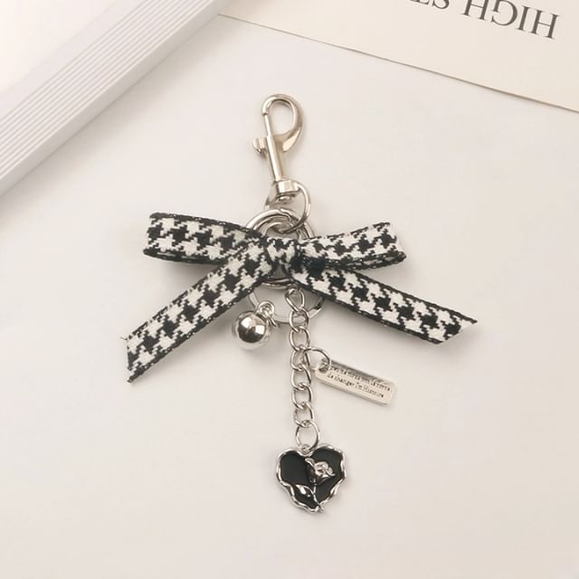 Ribbon Heart Bag Charm Keyring (Various Designs)