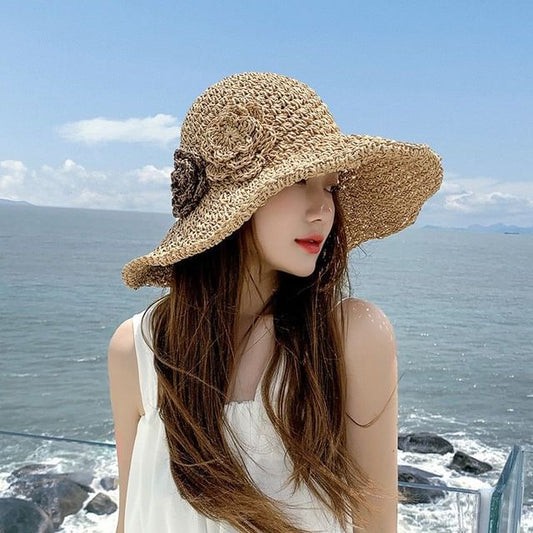 Flower Sun Hat Straw