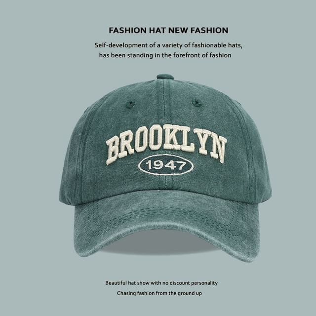 Lettering Embroidered Cap