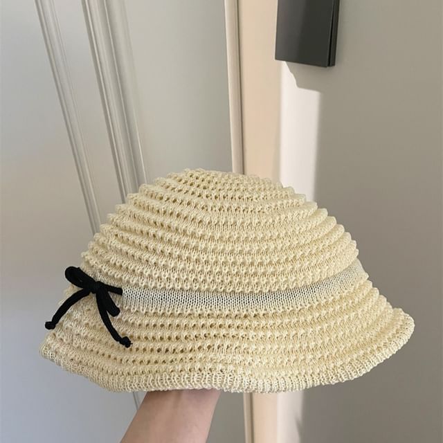 Woven Accent Hat Bow Bucket