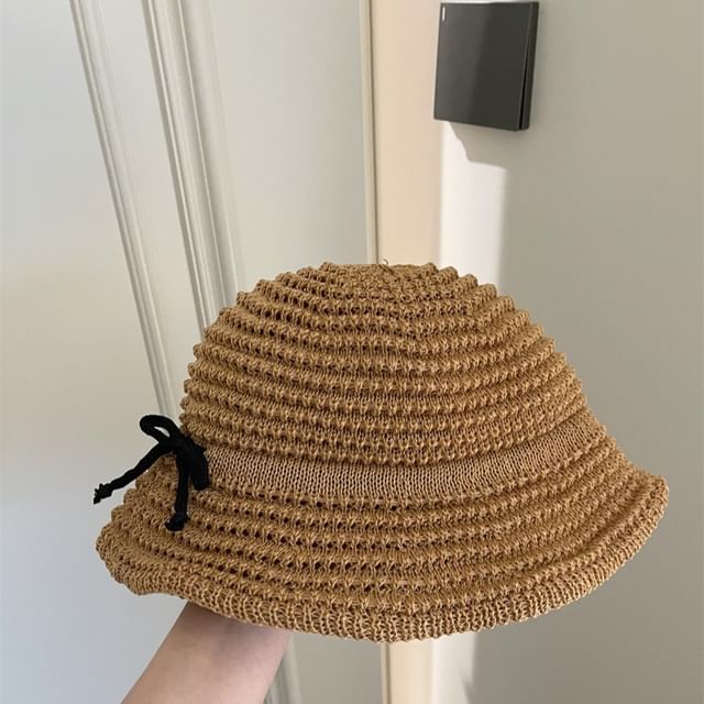 Woven Accent Hat Bow Bucket