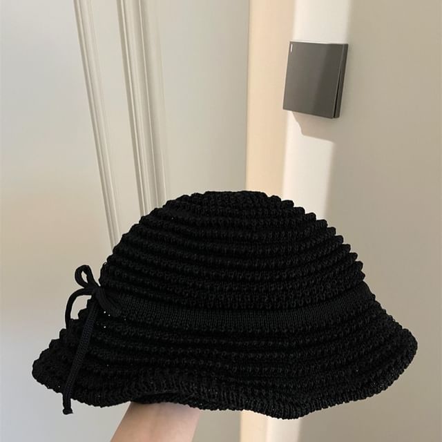 Woven Accent Hat Bow Bucket