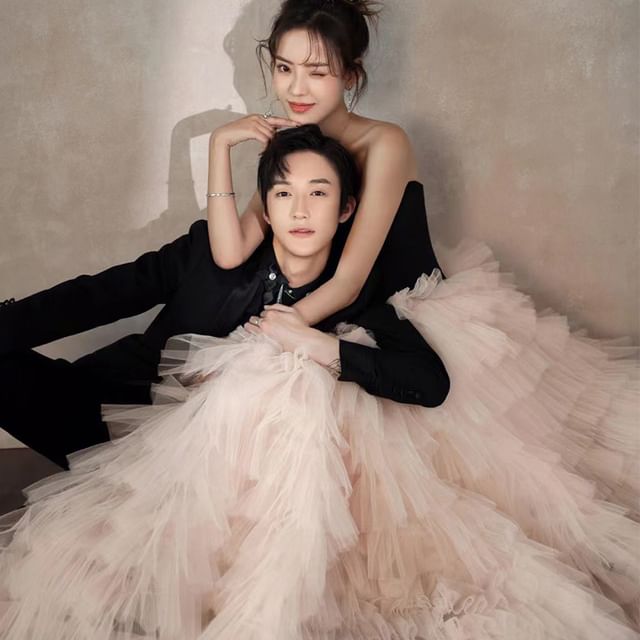 Strapless A-Line Ball Tone Two Ruffle Gown