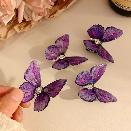 Butterfly / Rhinestone Clip Set Hair