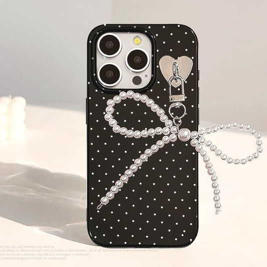 Charm Case Phone Bow Dotted