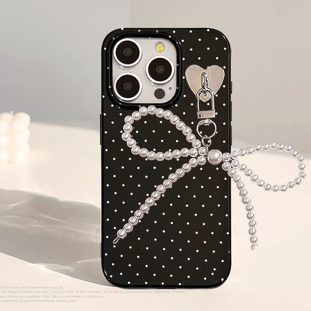 Charm Case Phone Bow Dotted