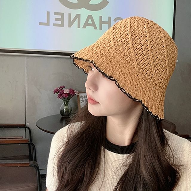 Contrast Bucket Woven Hat Trim