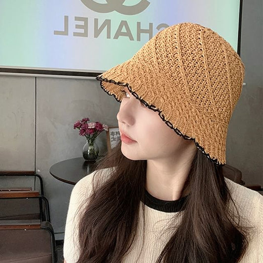 Contrast Bucket Woven Hat Trim