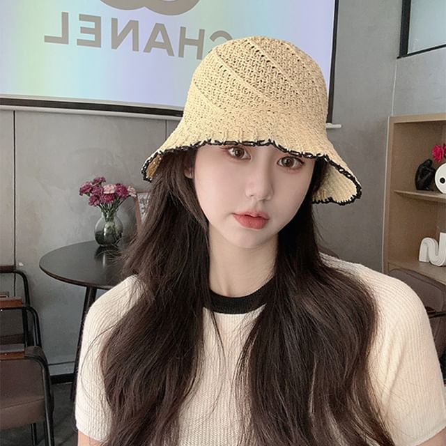 Contrast Bucket Woven Hat Trim