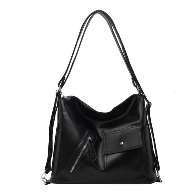 Bag Faux Tote Multi-Pocket Leather