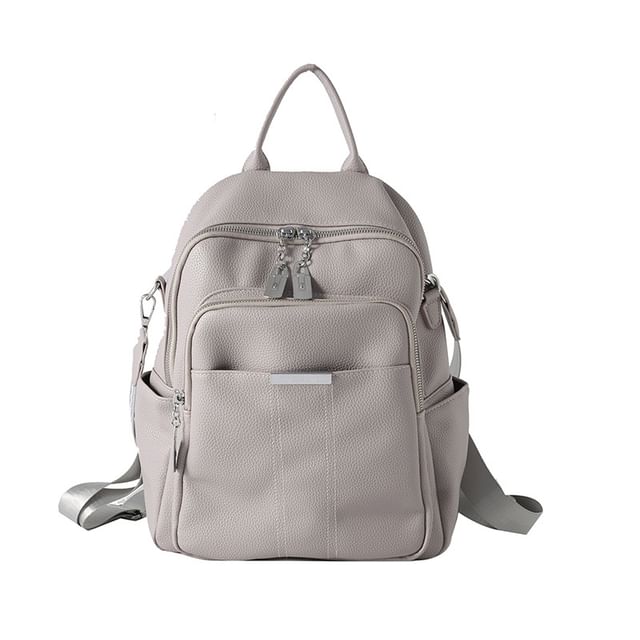 Leather Faux Backpack Multi-Pocket