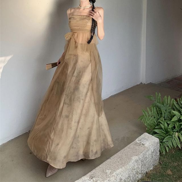 + Camisole Maxi Top Skirt Set: Rise Mid Flowy Plain A-Line