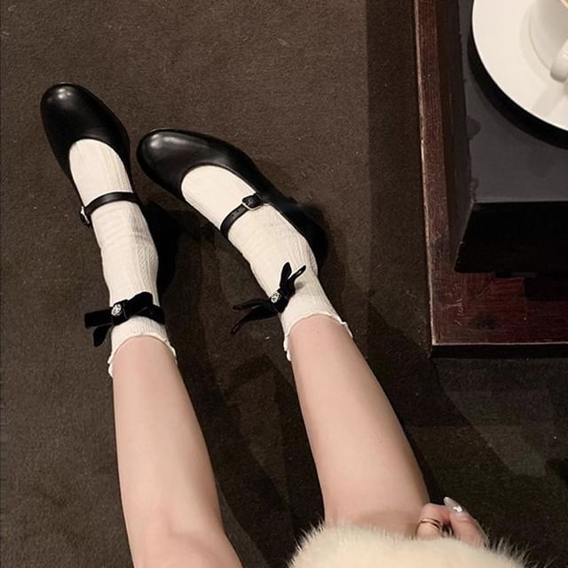 Jane Mary Chunky Pumps Heel