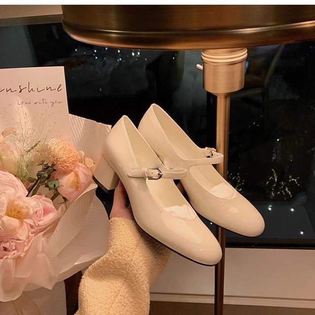 Jane Mary Chunky Pumps Heel