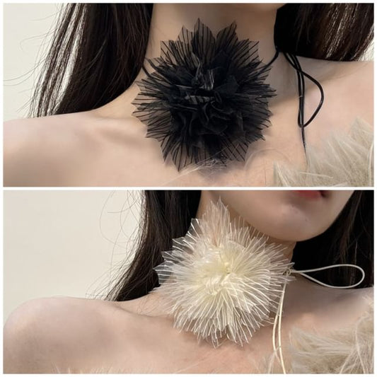 Choker String Floral Fabric