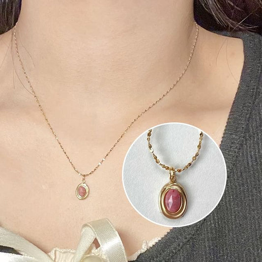 Choker Alloy Oval Pendant