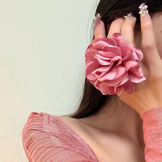 Fabric Open Floral Ring