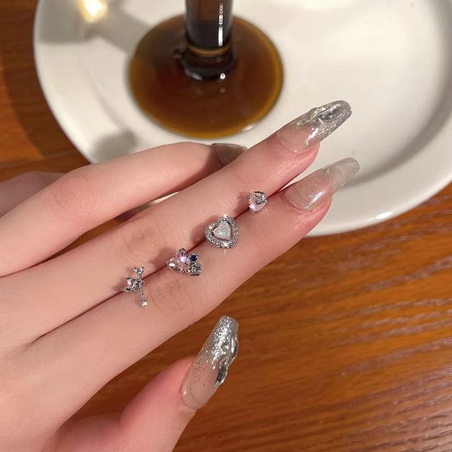 Set Stud Rhinestone Ear