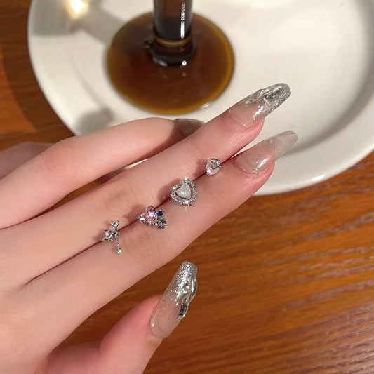 Set Stud Rhinestone Ear