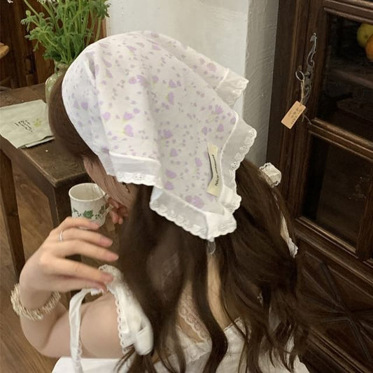 Lace Scarf Head Triangle (Various Embroidered Designs)