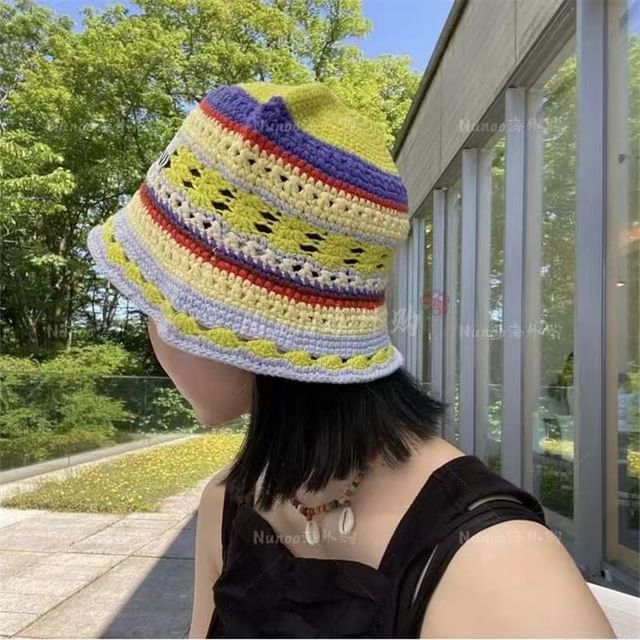 Bucket Striped Hat Knit