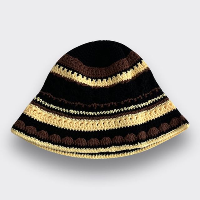 Bucket Striped Hat Knit