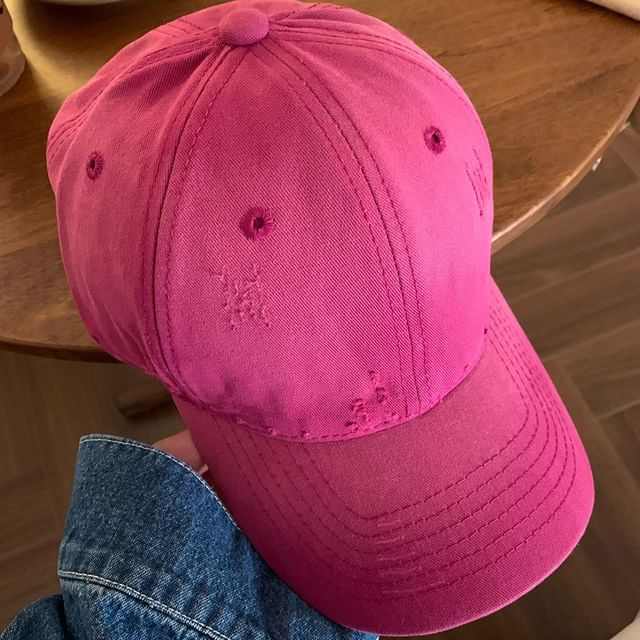 Distressed Baseball Cap Plain