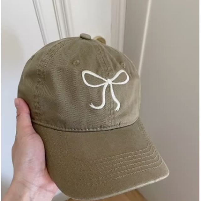 Bow Baseball Cap Embroidered