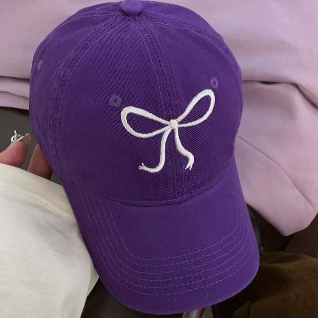 Bow Baseball Cap Embroidered