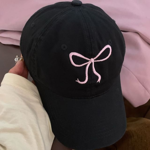 Bow Baseball Cap Embroidered