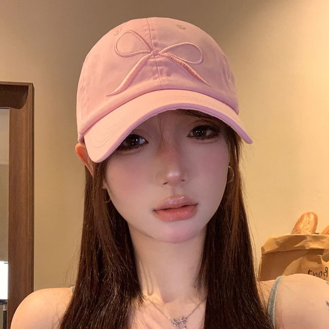 Bow Baseball Cap Embroidered